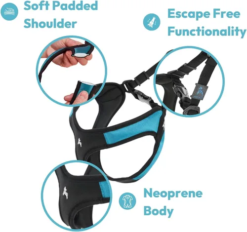 Vista 4 de Gooby Escape Free Easy Fit - Arnés para perro con fácil ajuste, color negro, talla XS, sin tirones, con hebilla de liberación rápida, perfecto