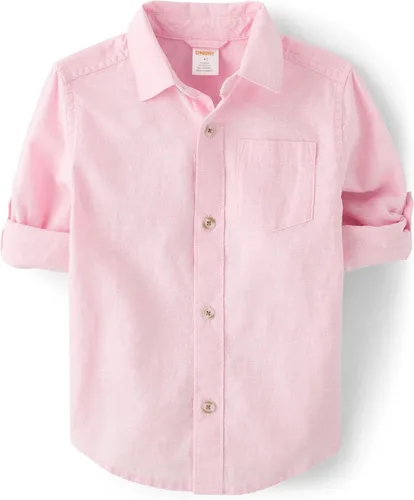Vista 21 de Gymboree Camisa de manga larga con botones para niños y niños pequeños Rojo