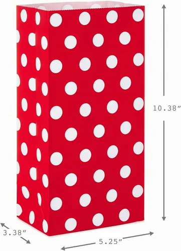 Vista 3 de Hallmark Bolsas rojas para obsequios de fiesta y golosinas envueltas, diseños variados