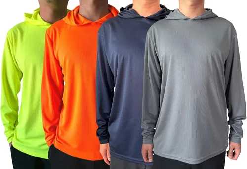 Vista 3 de Camiseta de manga larga transpirable con protección solar UPF 50+ para hombre, con capucha