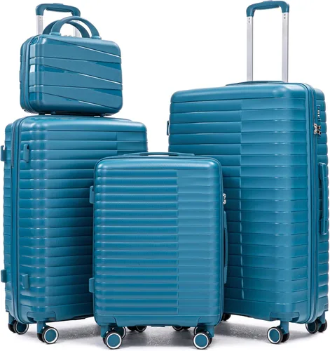Vista 66 de Merax 3 piezas expandible ABS Hardshell equipaje Sets Spinner Wheel Maleta TSA Lock Suit Case, Apertura frontal negra, Juego de 2 piezas, Maleta