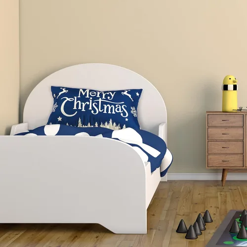 Vista 5 de 2 fundas de almohada navideñas de 20 x 12 pulgadas, fundas de almohada de lino con texto en inglés "Merry Christmas and Let It Snow", fundas