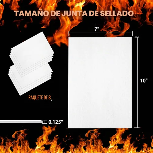 Vista 6 de Papel de junta de alta temperatura, material de junta de horno de fibra de cerámica, hoja de chimenea de aislamiento para estufa de pellets, estufa