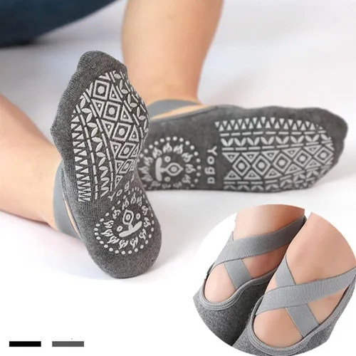 Vista 2 de Koccido 6 pares de calcetines de yoga antideslizantes para mujer calcetines antideslizantes para pilates barra baile yoga con empuñaduras calcetines
