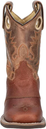 Vista 4 de Smoky Mountain Luke - Botas vaqueras con punta cuadrada para niños, color marrón, 1.5M