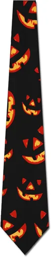 Vista 2 de Jack-O-Lantern Corbata de Halloween Corbata de calabaza para hombre