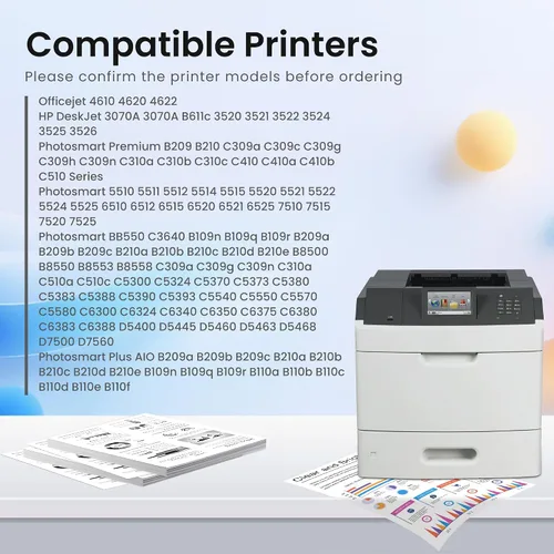 Vista 2 de GREENBOX 564XL - Paquete combinado de cartuchos de tinta de repuesto para HP 564XL 564 XL, color negro y color para impresora DeskJet 3520 3522