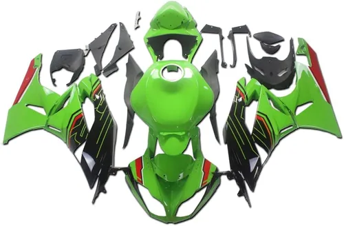 Vista 19 de US STOCK - Carenado negro brillante apto para 2009-2012 ZX6R 636 ZX-6R inyección ABS plásticos posventa carrocería 2010 2011 09 10 11 12