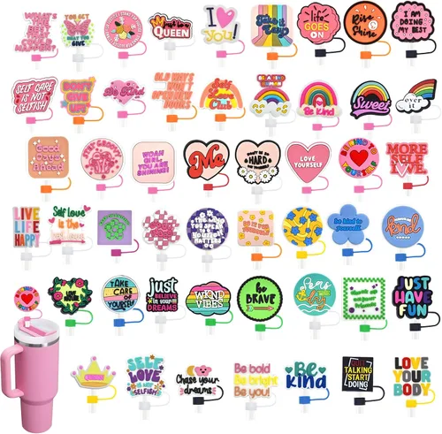 Vista 15 de 19 tapas de pajitas con diseño de juego para vaso Stanley de 40 oz/30 oz, tapa de pajita reutilizable de 10 mm, accesorios bonitos para la parte