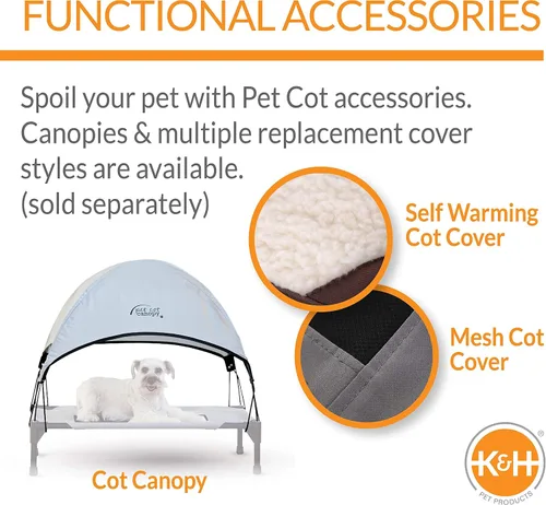 Vista 6 de K&H Manufacturing Coolin' Cuna para mascotas, Gris/Azul