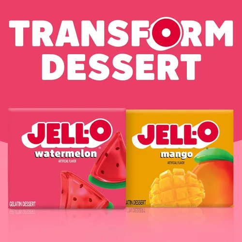Vista 5 de JELL-O Jello Postre de gelatina, cajas de 3 onzas, paquete de 4