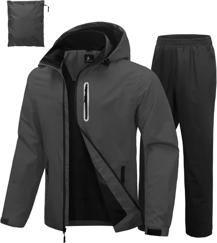 Vista 14 de Traje de lluvia de golf impermeable para hombre, equipo de lluvia, chaqueta y pantalón para exteriores, ligero, impermeable con capucha Pantalones