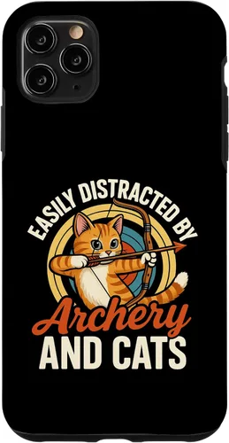 Vista 13 de Funny Cat Parent Gift Easily Distracted by Archery and Cats Case for iPhone 17