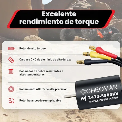 Vista 3 de Motor sin escobillas RC y combo ESC 35A para escala 1/16 18 2430