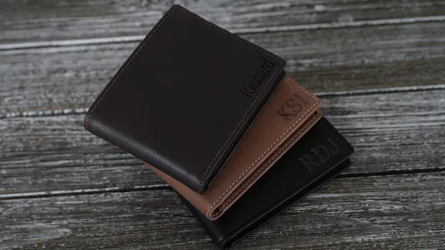 Vista 5 de Carteras personalizadas para hombres regalos personalizados para hombres cartera personalizada para hombres cuero de grano completo grabado