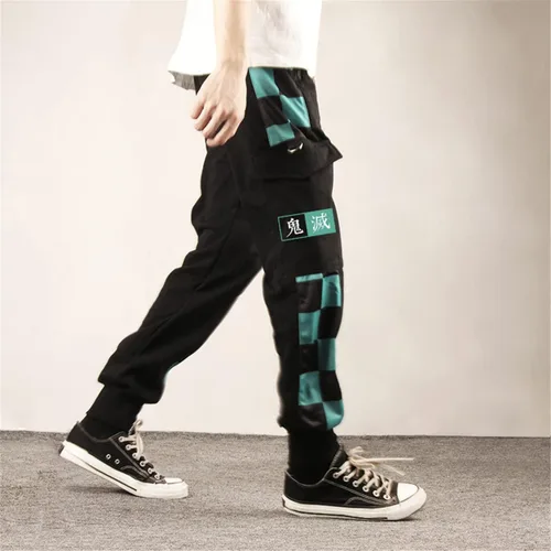 Vista 4 de BIUTEY Tanjirou - Pantalones deportivos Giyuu de Hip Hop, pantalones Zenitsu, pantalones deportivos de anime para niños y niñas