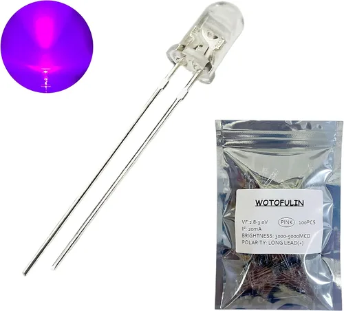 Vista 11 de 0.197 in rojo LED diodo luces 100pcs DC 2V 20mA lente clara redonda componentes electrónicos diodos emisores de luz bombillas LED