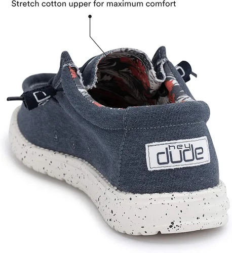 Vista 6 de Hey Dude Wally - Mocasines unisex para adultos, colección Wally Stretch