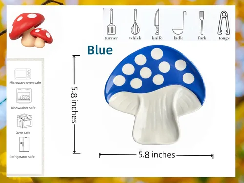 Vista 4 de Soporte de cuchara de cerámica para estufa y encimera de cocina, soporte para cuchara para estufa y cuchara de cocina para cucharón, cuchara linda