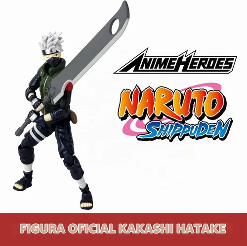 Vista 2 de Anime Heroes Naruto Figura de acción de Hatake Kakashi Cuarta Gran Guerra Ninja Figura de Hatake de 6.7 in con manos y accesorios adicionales