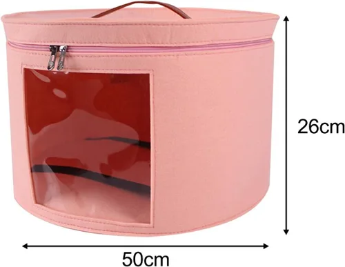 Vista 3 de KLKCMS Caja de almacenamiento para sombreros, plegable, apilable, portátil, para mujeres y hombres, cajas de viaje para sombreros de viaje, cajas