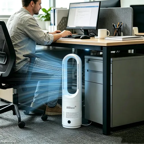 Vista 5 de Hiluce Ventilador sin aspas para dormitorio, ventilador de enfriamiento de torre, silencioso de 20 dB