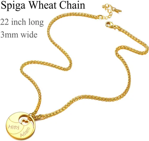 Vista 3 de U7 Collar para madre con grabado personalizado con nombre 234567 collar con piedra natal para mujeres y niñas, colgante para mamá, abuela, esposa