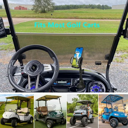 Vista 2 de Soporte universal para teléfono para carrito de golf, soporte universal para todos los teléfonos celulares de 4.7 a 6.8 pulgadas, compatible