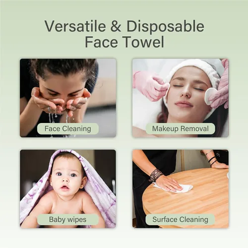 Vista 6 de Unifree Toallas faciales I Towel I Dry Wipes I Makeup Remover I Clean Facial Pañuelos en caja, tamaño grande 11.8 x 9.8 pulgadas, 50 unidades por