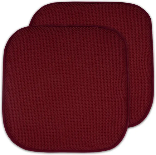 Vista 29 de Sweet Home Collection Cojines de espuma viscoelástica para silla, antideslizantes, diseño de panal de abeja, 16 x 16 pulgadas, paquete de 2