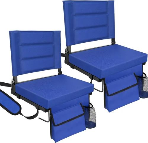 Vista 14 de Stadium Seats with Back Support,Bleacher Chairs with Cushion, Portable Folding Stadium Chair with Removable Cushion and Large Pocket for School