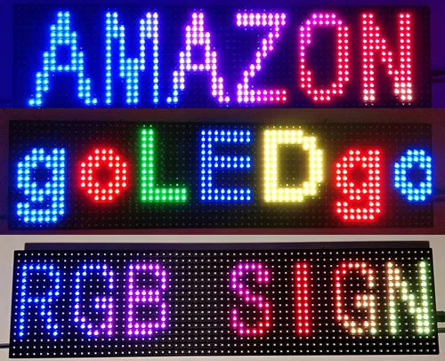 Vista 2 de Señal LED a todo color RGB Splash impermeable programable desplazamiento LED mensaje marquesina signo