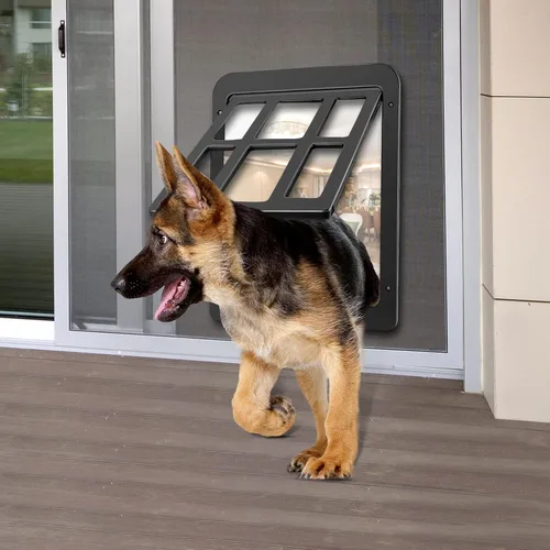 Vista 3 de Ownpets Puerta mosquitera para perros de 11 x 13, solapa magnética con Negro