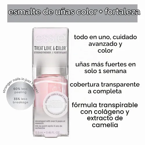 Vista 5 de essie Treat Love & Color Esmalte de uñas para uñas normales a secas/quebradizas, Minimally Modest, 0.46 fl. oz. 15 Mínimamente modesto