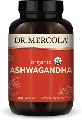 Vista 8 de Dr. Mercola Ashwagandha orgánica - Apoya la producción de energía y la salud suprarrenal - 800 mg por porción - Sin OMG, sin gluten y sin soja