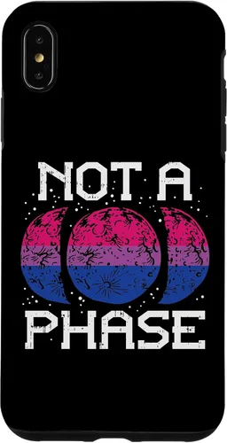Vista 7 de Funda de regalo LGBTQ para iPhone 14 Not A Phase Bisexual Pride Moon Funny Bi Flag Pun