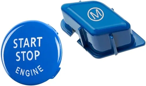 Vista 8 de Cubierta de botón de arranque para volante de automóvil, color azul brillante, compatible con BMW E Series 3 Series E90 E92 E93 M3 2007-2013/para 1