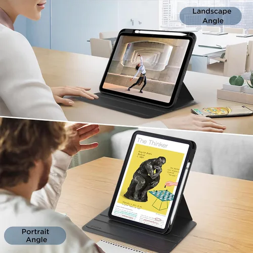 Vista 4 de CACOE Funda giratoria 360 para iPad (A16) de 11ª/10ª generación con soporte para lápices 2025/2022 de 11/10.9 pulgadas, a prueba de golpes