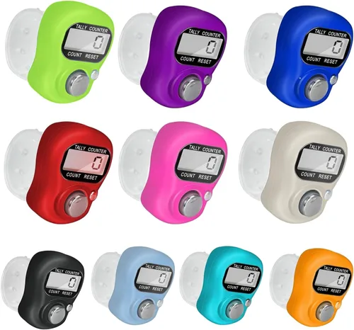 Vista 2 de Contador de Dedos Electrónico, Contador de Mano Reajustable, Número de 5 Dígitos y Pantalla LCD Digital Electrónica, Clicker Manual para Contar