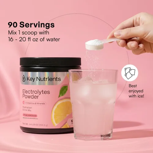Vista 41 de KEY NUTRIENTS Electrolitos en polvo sin azúcar, limonada de maracuyá con 6 electrolitos y minerales, fibra prebiótica y polvos de hidratación