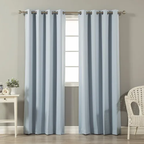 Vista 47 de Best Home Fashion Cortinas opacas con aislamiento térmico, ojales de acero inoxidable y níquel, color rosa bebé, 52 pulgadas de ancho x 63 pulgadas