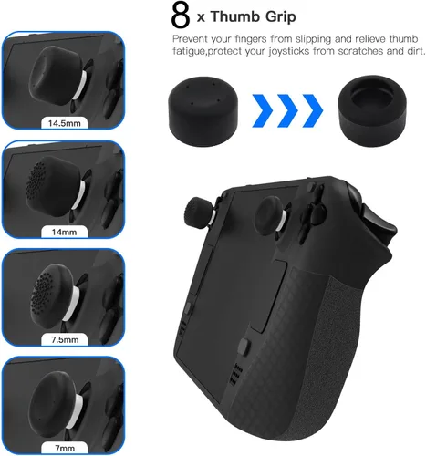 Vista 2 de ROTOMOON Funda protectora de silicona suave mejorada con 8 agarres para pulgar para accesorios de cubierta de vapor