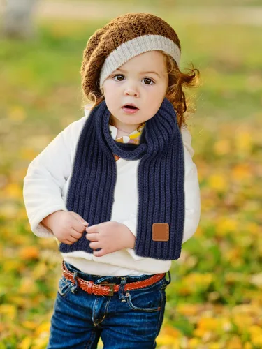 Vista 5 de SATINIOR 6 bufandas de invierno para niños, color sólido, bufandas de punto para niños y niñas