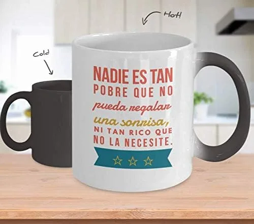 Vista 2 de Taza Café Sonrisa Vaso, taza de café divertidas, tazas personalizadas, taza de café inspiradoras, taza con mensajes positivos.
