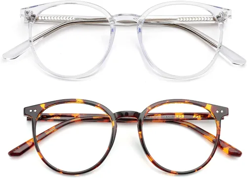 Vista 14 de Gafas redondas con bloqueo de luz azul para computadora para mujeres y hombres