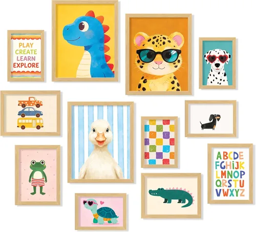 Vista 14 de 97 Decor Decoración de habitación infantil para niños, decoración de pared para guardería, impresiones artísticas de pared para niños, carteles