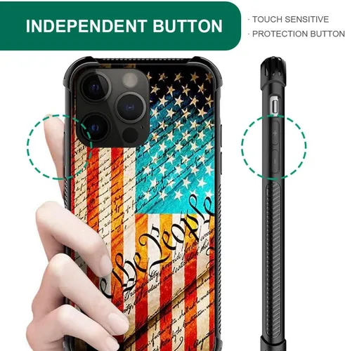 Vista 3 de ZHEGAILIAN Funda para iPhone 14 Pro, funda superior de la Constitución de Estados Unidos para iPhone 14 Pro, funda para iPhone 14 Pro, funda