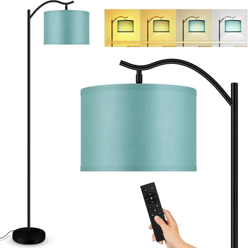 Vista 13 de BoostArea Lámpara de pie para sala de estar, lámpara de pie de arco con control remoto, brillo regulable continuo y temperatura de colores 2700 Azul