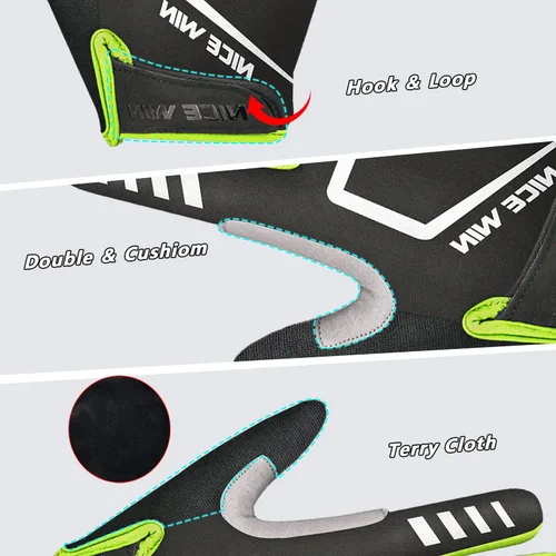 Vista 5 de NICEWIN Cycling Bike Gloves Men Women, Padded Anti-Slip Mountain Bike Gloves, Touch Screen Full Finger Road Bicycle Biking Gloves