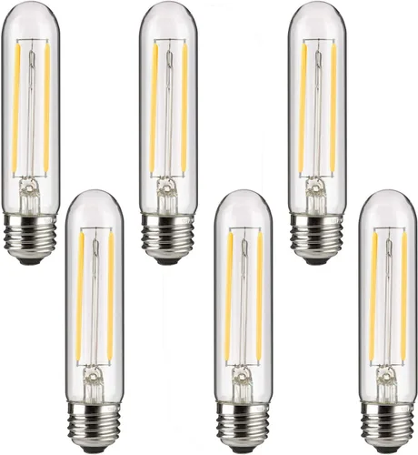 Vista 9 de Sunlite 80610 - Bombilla tubular de filamento LED T10, 2 vatios (equivalente a 25 W), 160 lúmenes, base E26, regulable, 4.961 in, 1 paquete de 2200